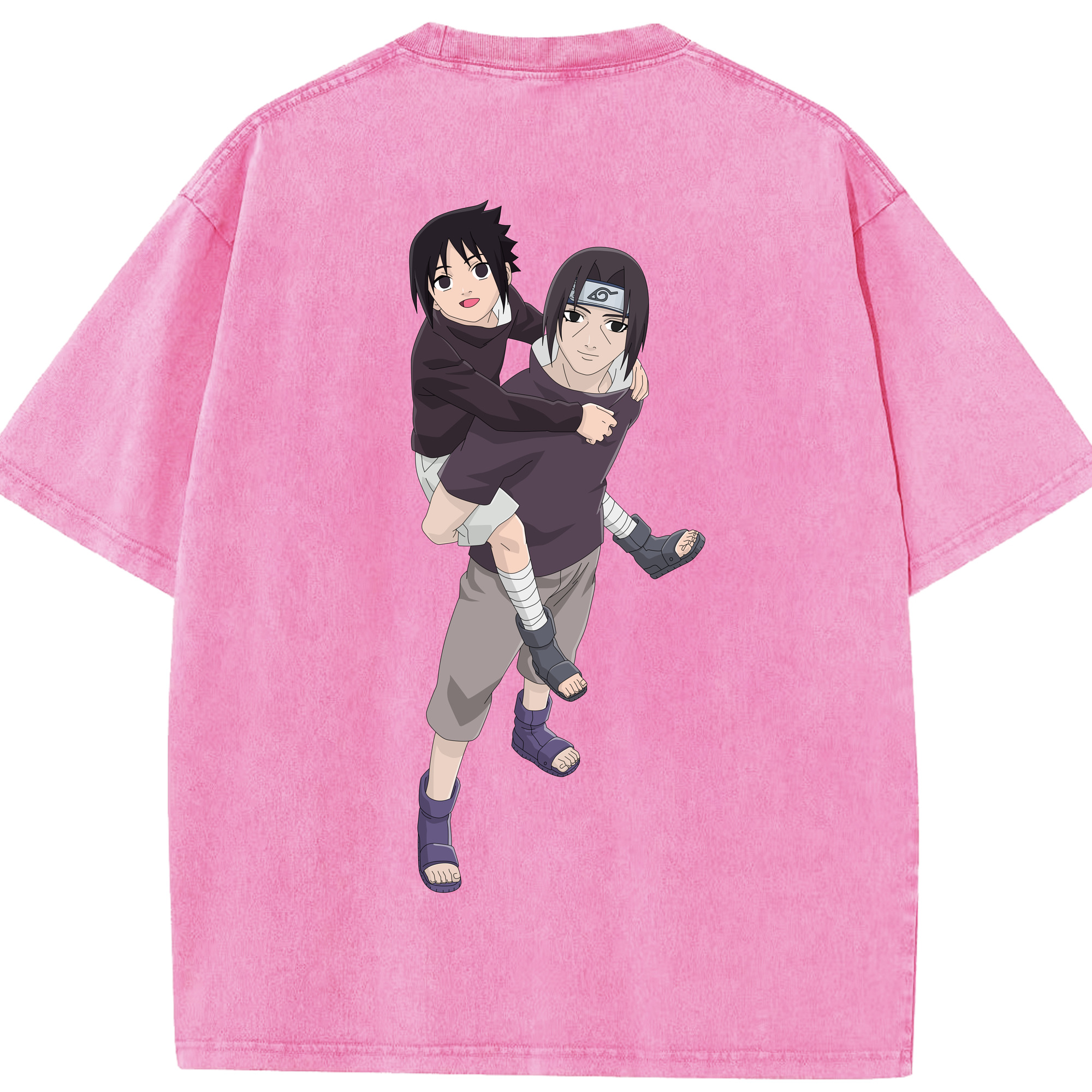 （画像用） NARUTO -ナルト- うちは イタチ Uchiha Itachi 綿100% ヴィンテージ風 半袖Tシャツ（背面プリント）